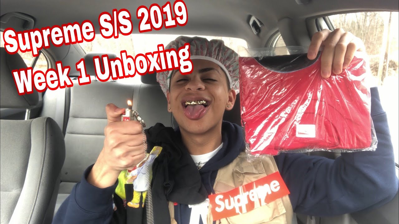 Supreme S/S 2019 Week 1 Unboxing | Creeper Tee, Kids Tee, Supreme Lighter Holster, Shower Cap Gift.