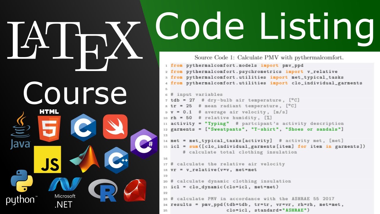 Display Source Code In Latex - Source Code Listing