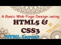 A basic webpage design using html5 and css3 html layout in telugu  kotha abhishek