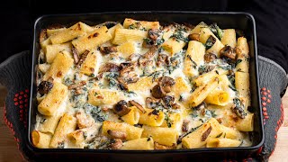 The Creamy Roasted Mushroom Baked Pasta I Crave Every Winter