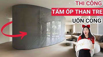 Thi công tấm ốp than tre giả đá uốn cong vân đá xám hiện đại | Tấm ốp tường đa năng sợi than tre