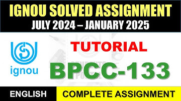 BPCC 133 TUTORIAL Solved Assignment 2024-25 || bpcc-133 Tutorial solved assignment in English