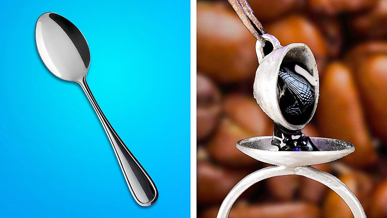 TURNING A SIMPLE SPOON INTO AMAZING COFFEE JEWELRIES || JEWELRY IDEAS FROM THE MASTER