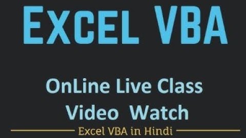 VBA Macros Programming Live Class with Sujeet Sir in Hindi