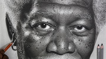 Hyper realistic face: shading facial features with charcoal