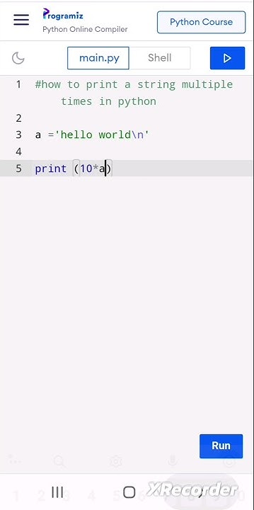 Python program to print string multiple times using 1 line code #shorts ...