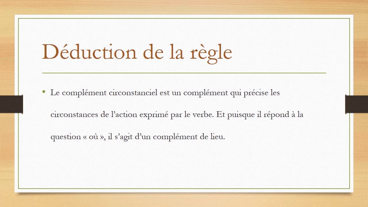 Le complément circonstanciel de lieu -CM1 - YouTube