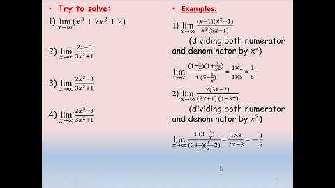 Limits of the function at infinity 2nd secondary