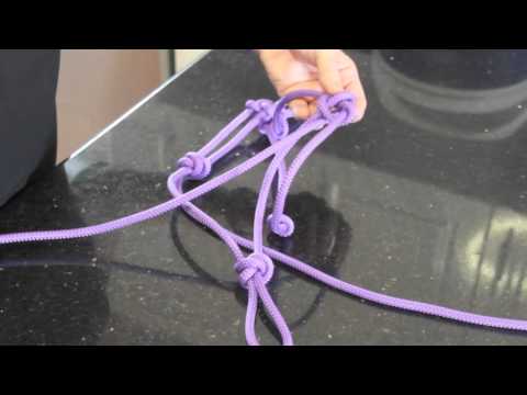 How to make a rope halter for a horse or donkey.  Easy step by step instructions. Part 1