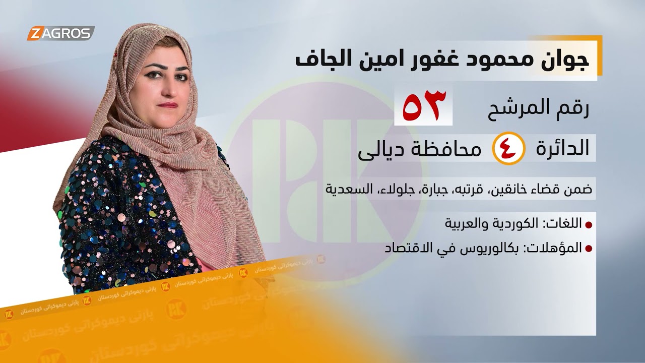 مرشحو الحزب الديمقراطي الكوردستاني في محافظات بغداد وديالى وصلاح الدين والأنبار وكربلاء وواسط