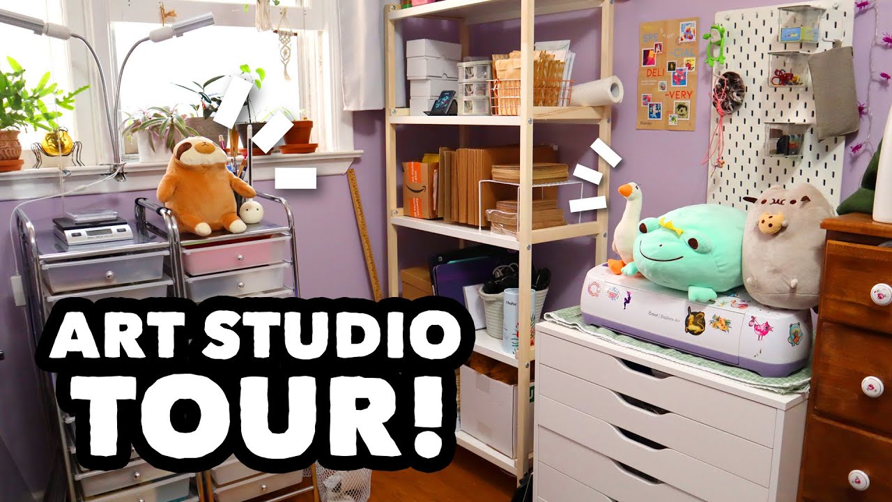 Art Studio Tour! // Bedroom Studio Makeover & Tidy - YouTube