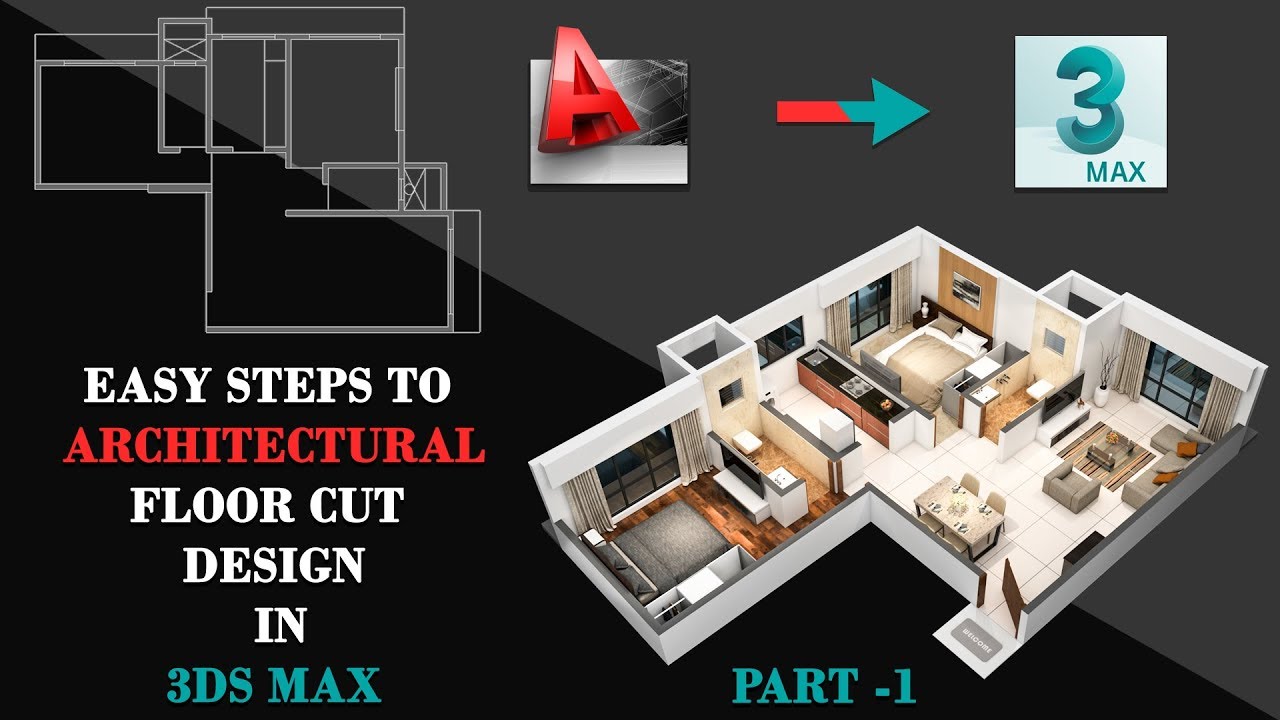 Easy Steps to Architectural Floor Cut Design in 3Ds Max Part -1 | Arch Viz By Dino