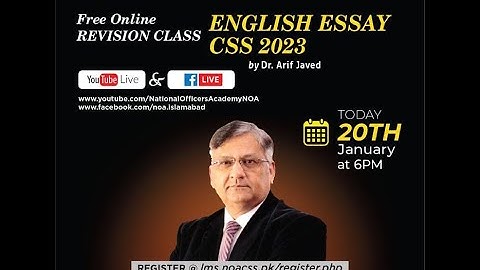 English Essay Revision Class For CSS 2023 with DR. Arif Javed