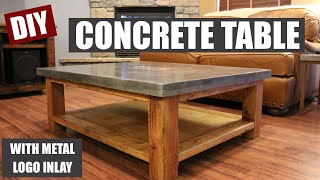 In this project DIY Pete will teach you how to Make a Concrete Coffee Table and how to embed a metal logo in concrete. You