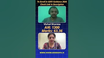 🚀 Vishal Sharma:1300 Rank & 63.36 Marks | GATE 2025 Triumph with KnowledgeGate & Sanchit Sir! 💯🎉