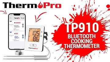ThermoPro TP910 Rechargeable Wireless Bluetooth Cooking Thermometer Setup Video
