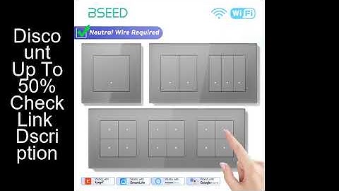 BSEED Tuya Smart WIFI Switch 1/2/3/4Gang 2Way Button Light Switch Smart Life Control Support Alexa G
