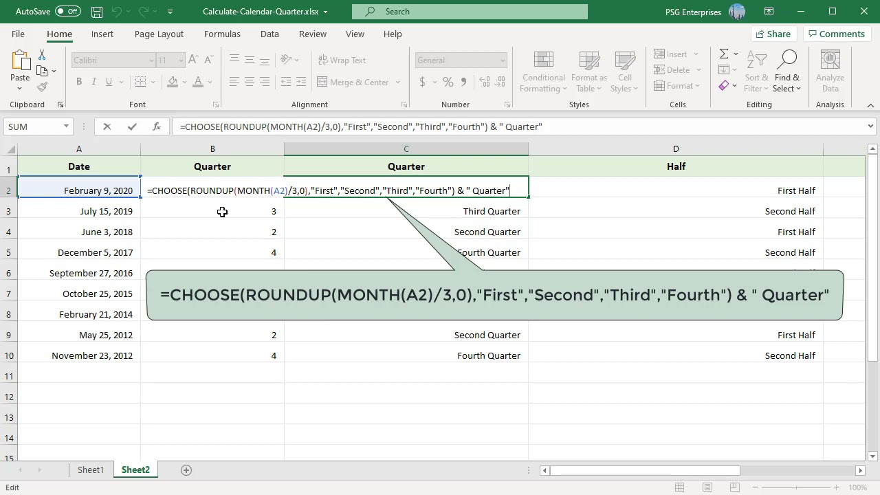 How To Calculate Calendar Months In Excel