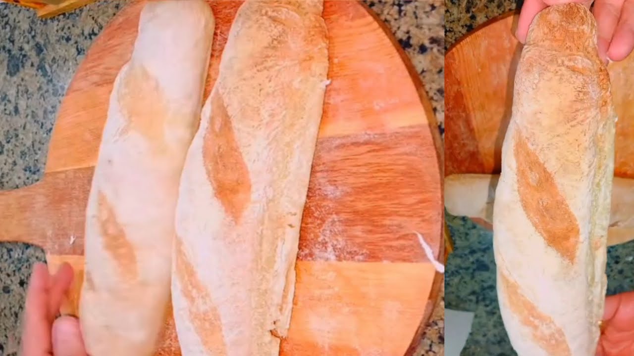 الخبز الفرنسي او الباجيت  بيتباع غالي أخيرآعملتو بلطريقه الصح بدون عجن مكون واحد هيظبط معاكي😍 #food 