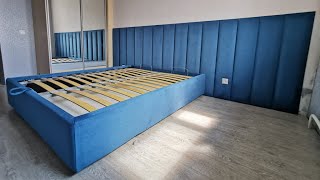 Кровать и мягкие стеновые панели