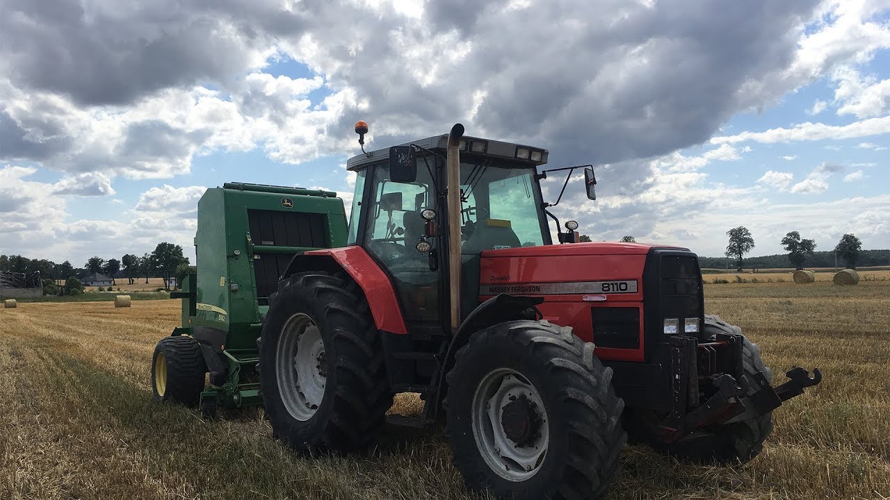 Vlog#1- Prasowanie słomy John Deere 592/Massey ferguson 8110