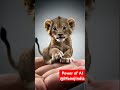 Baby giraffe on the thumb | lion on hand AI