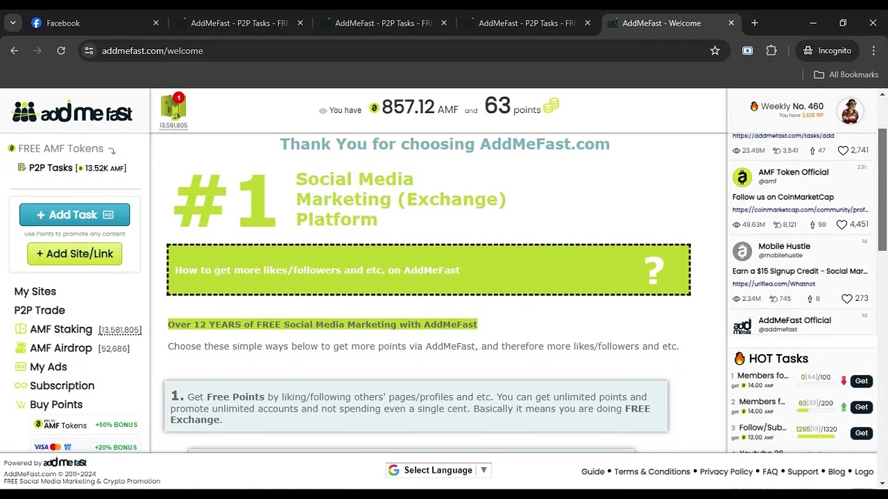 free twitter likes addmefast