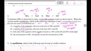 Acid Base Practice Test Problem #8