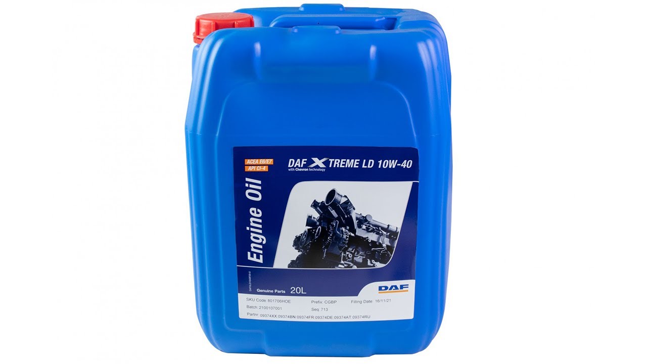Масло Моторне Daf Xtreme Ld 10W40, (На Euro 5/Euro 6) 20Л