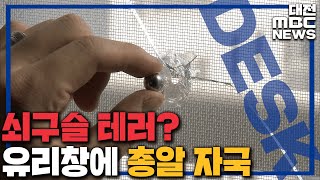 아파트 유리창에 총알 자국..쇠구슬 테러?/대전MBC screenshot 2