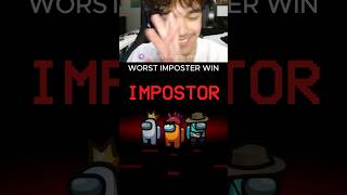 WORST IMPOSTER WIN #amongus #youtubeshorts