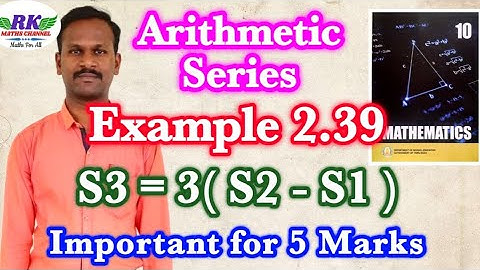 TN 10th Maths|Numbers and Sequence|Arithmetic Series|Example 2.39|Important for 5 Marks