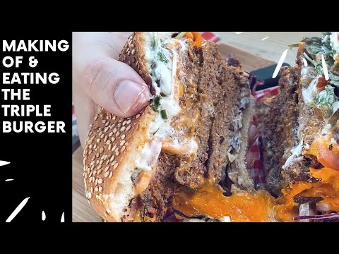 TRIPLE BURGER CHALLENGE IN AMSTERDAM CAFE LOUIS DAVIDS