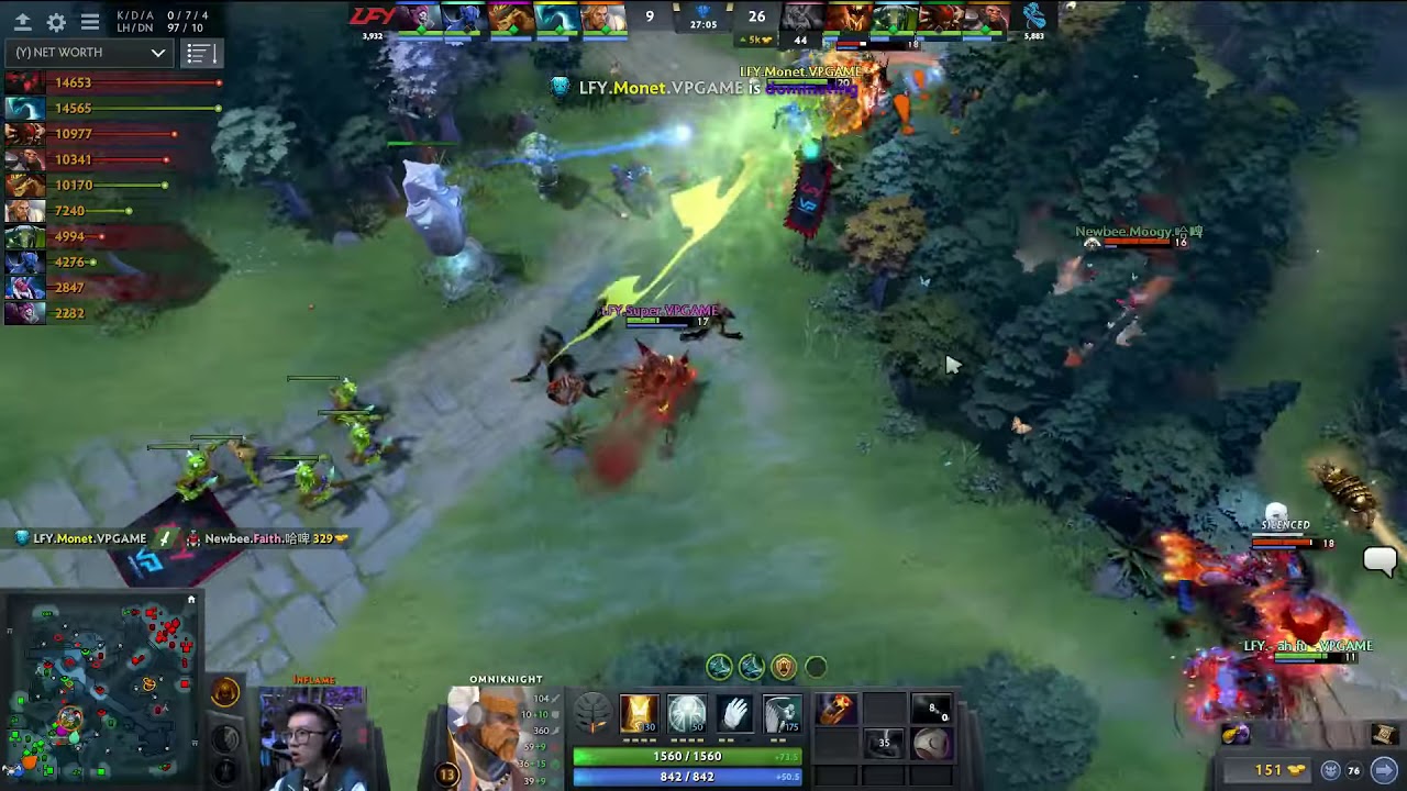 ▶️LFY.Monet gets a triple kill!  LFY.Monet playing Morphling LGD.Forever Young vs Newbee at The Inte