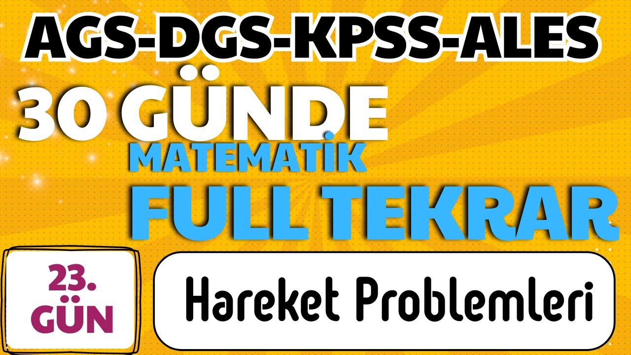 30 GÜNDE FULL TEKRAR  MATEMATİK KAMPI 23. GÜN  #ags #dgs #kpss #ales #matematik