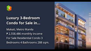 Luxury 3-Bedroom Condo for Sale in Legazpi Village, Makati CBD | Eluria by Arthaland
