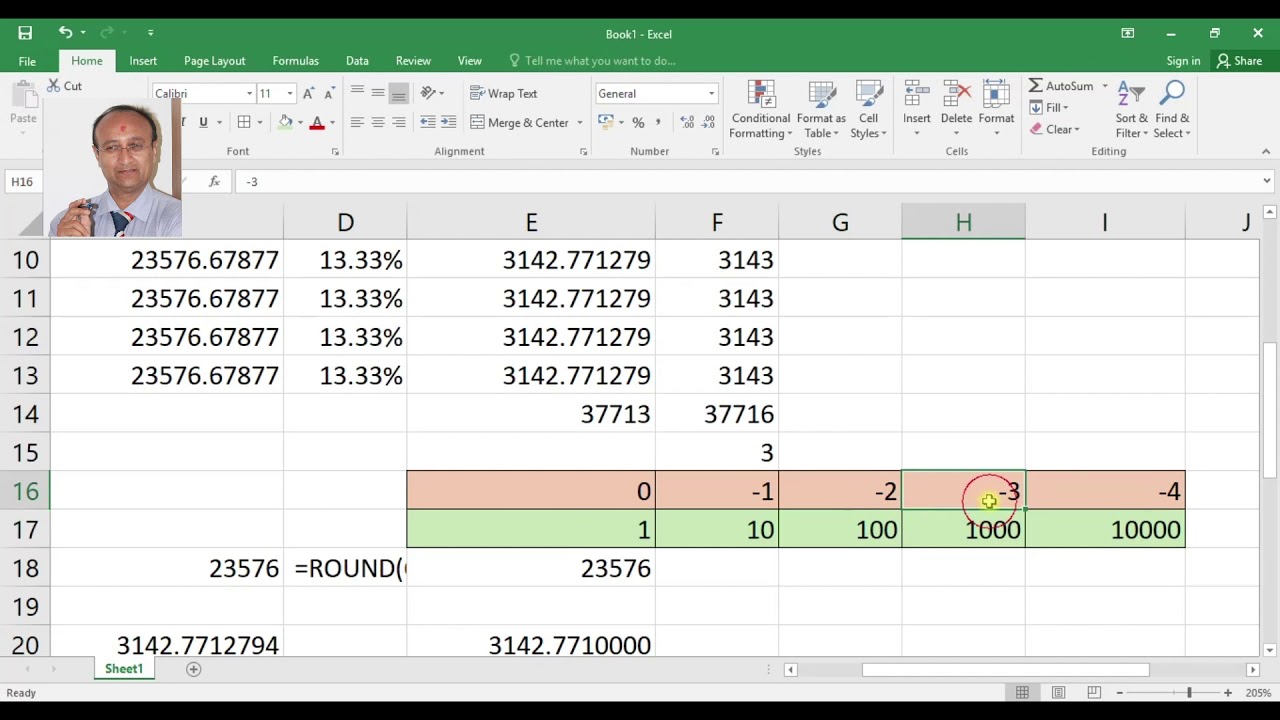 Round, Round Up, Round Down, MRound In Excel - Hindi - YouTube
