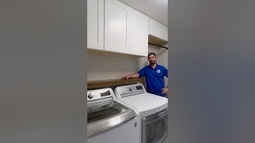 Floating shelves can go anywhere. #floatingshelves #laundryroommakeover #storage #diy