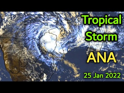 Tropical Storm Ana Heading From Mozambique to Zimbabwe - Jan 25, Evening