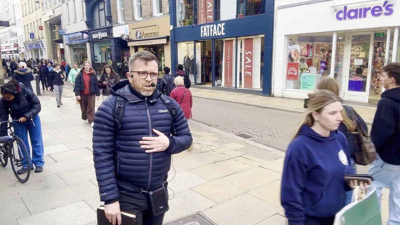 Street Preaching on Hard Ground in Cambridge, UK