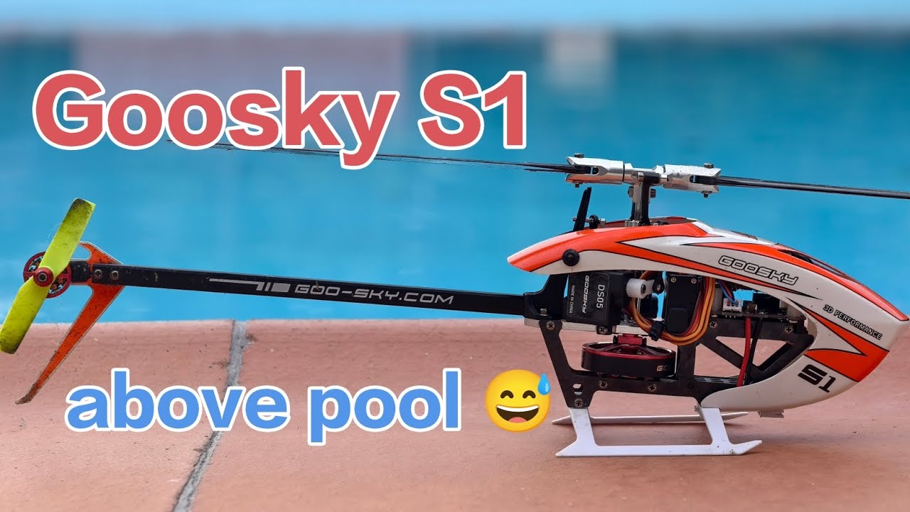 Goosky S1 3d flight above pool 