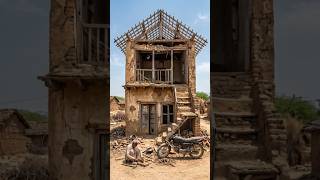 Transformation of an old village traditional mud house into a new modern village house 🏠✨ #shorts Profile