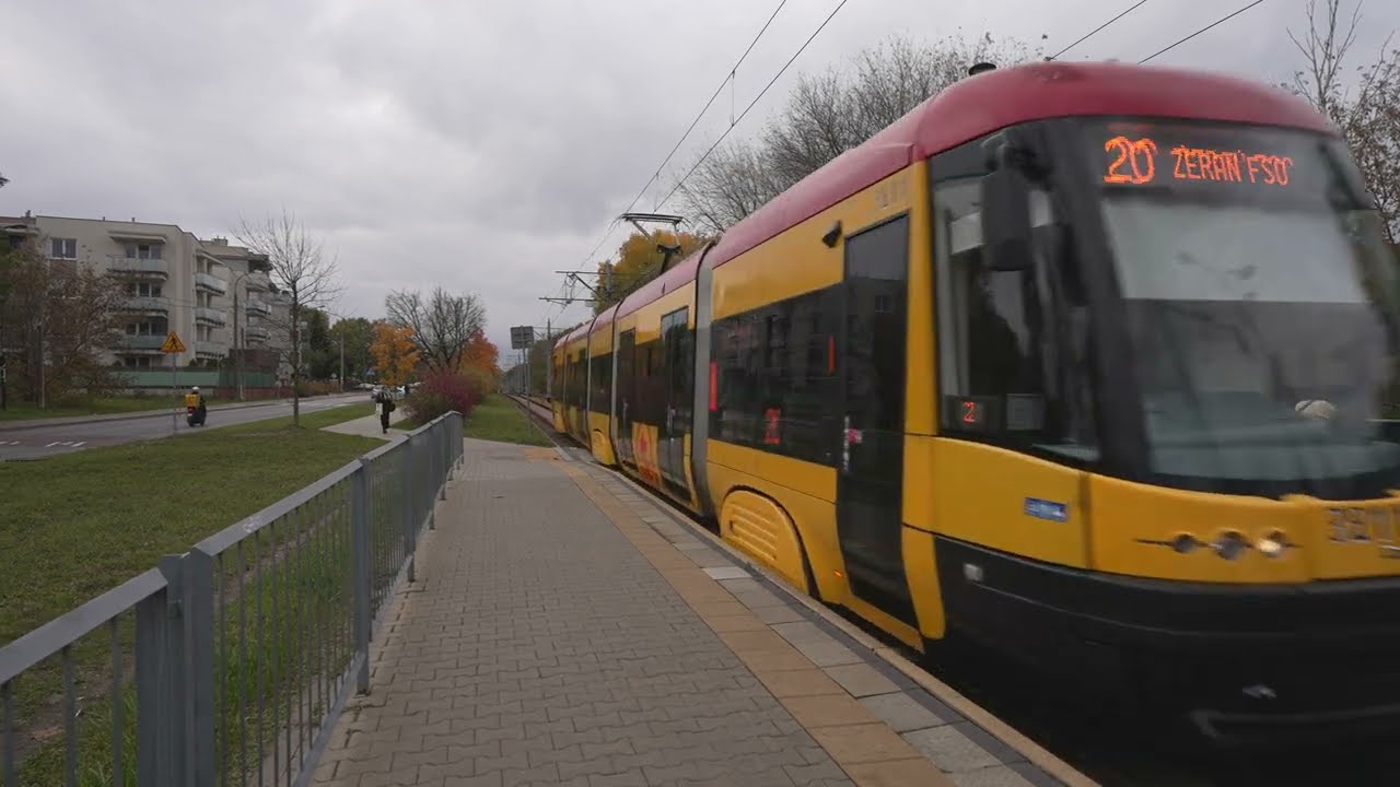 Poland, Warsaw, tram 20 ride from Dywizjon 303 to Okopowa