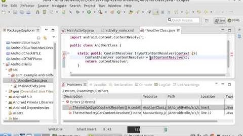 The method getContentResolver() is undefined for the type...