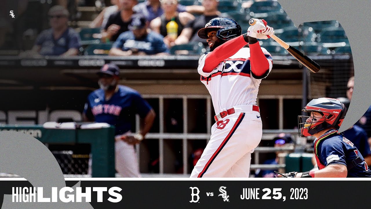 Luis Robert Jr. #88 of the Chicago White Sox reacts after hitting