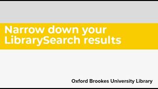 Narrow down your LibrarySearch results