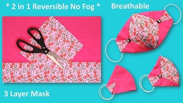 New 🔥 2 in 1 No Fog Mask | 3 Layer Face Mask Sewing Tutorial | Breathable Face Mask Cloth Pattern