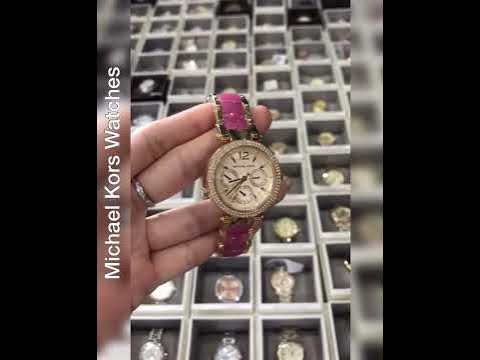 Michael Kors Mini Parker Mini Gold Dial Stainless Steel Ladies Watch MK6573  - YouTube