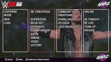 WWE 2K18 - Full MAIN MENU & New Game Modes | Concept | PS4/XBOX ONE