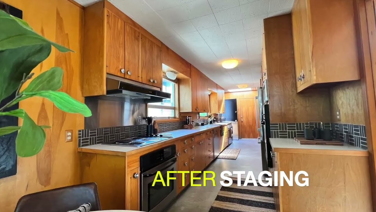 Transformation process "Mid Century modern" Seattle house "Staging Before During After"
